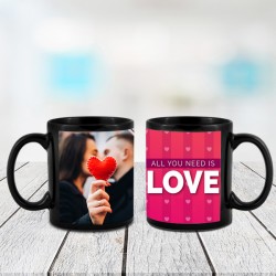 All you need is love personalized black mug